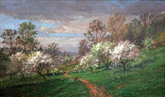 Jasper Francis Cropsey Apple Blossoms France oil painting art